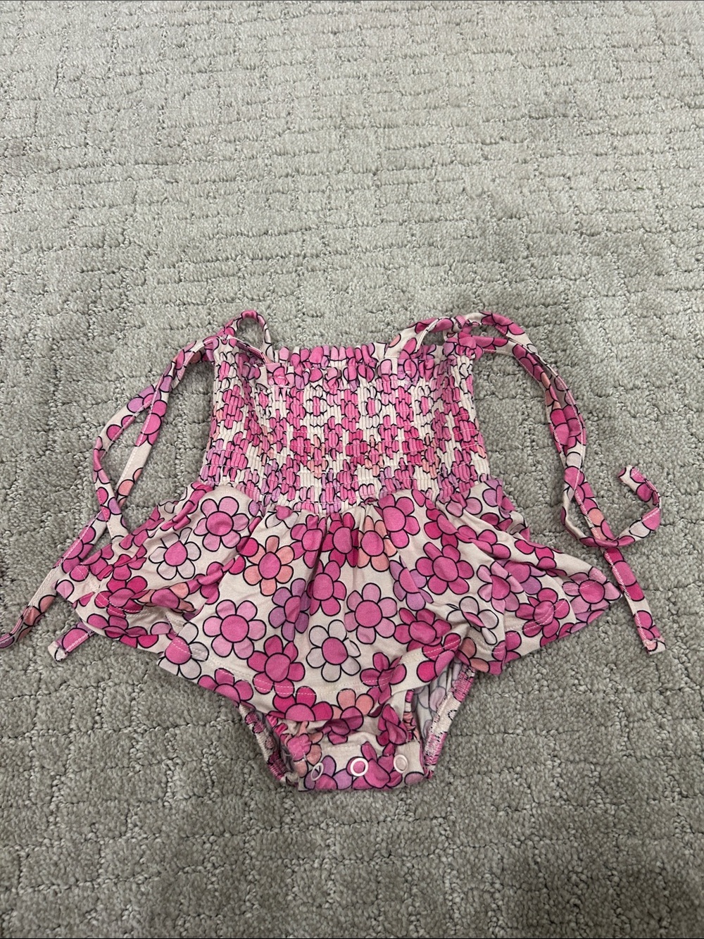 Pink Floral Smocked Toddler Dress